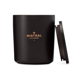 Mistral Men's Bourbon Vanilla Candle Pure Soy Wax Thick Ceramic Vessel, 11 oz